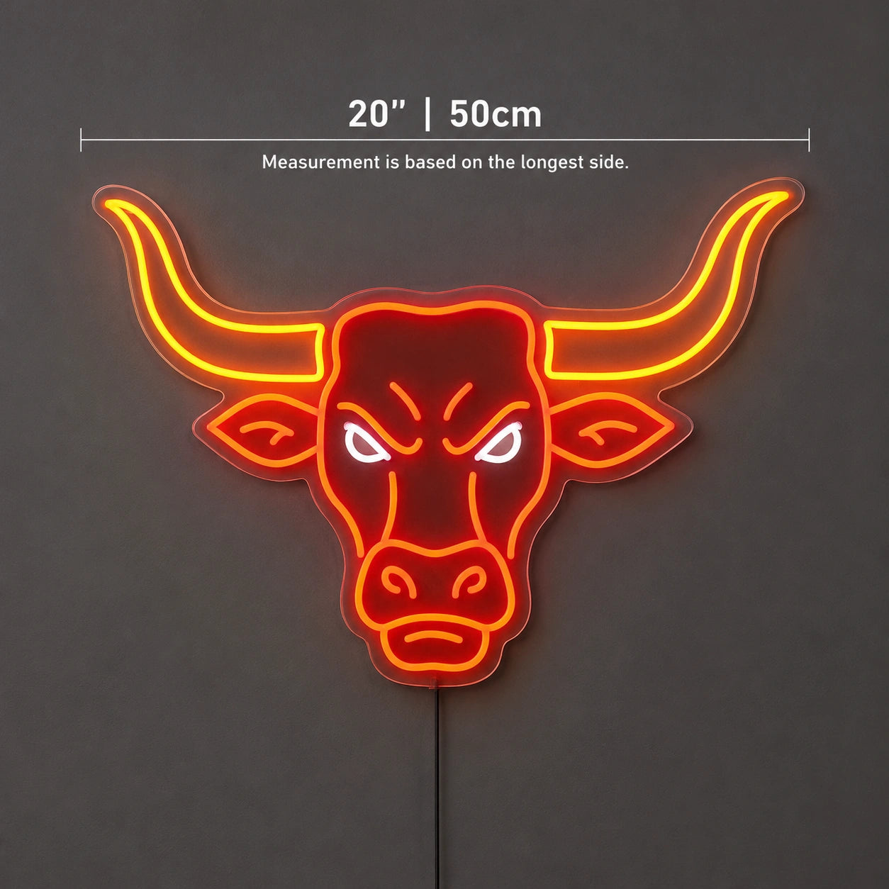 Angry Longhorn Head Neon Sign LED Neon Sign size image