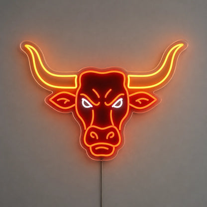 Angry Longhorn Head Neon Sign LED Neon Sign main product image