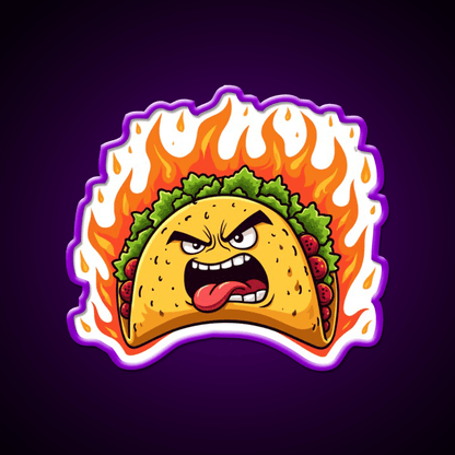 Angry Mexican Taco On Fire Taco Led Neon Sign Mexican Food Sign Rgb Color - Shineneon
