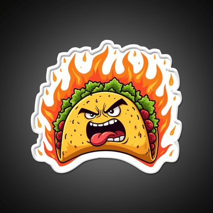 Angry Mexican Taco On Fire Taco Led Neon Sign Mexican Food Sign Rgb Color - Shineneon