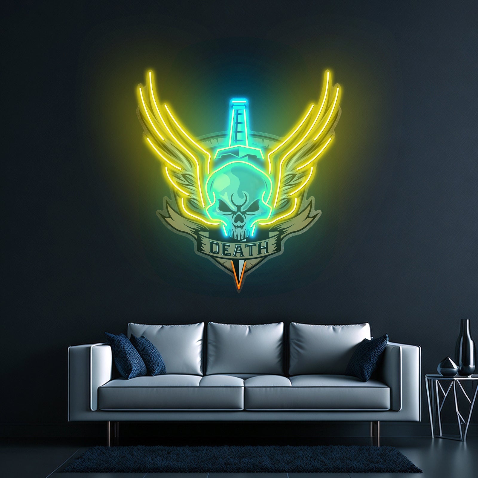 Angry Military Skull Wings Led Neon Sign Light Custom Led Signs - Shineneon