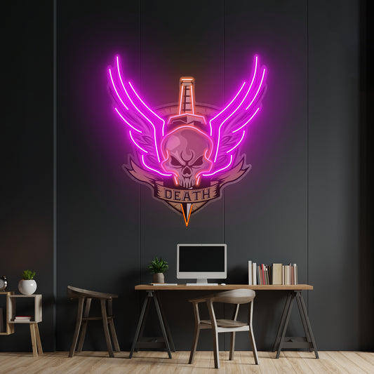 Angry Military Skull Wings Led Neon Sign Light Custom Led Signs