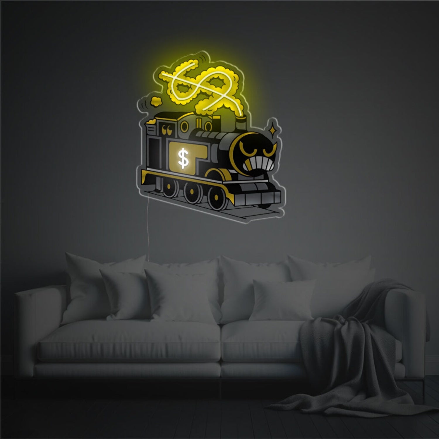 Angry Money Train Led Neon Acrylic Artwork For Office | Shineneon