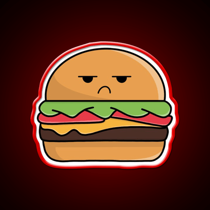 Angry Сheeseburger Fast Food Led Neon Sign For Burger Place Rgb Color - Shineneon