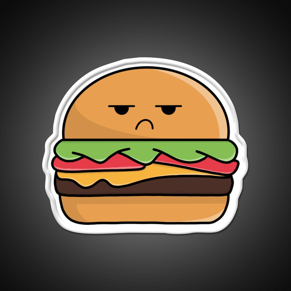 Angry Сheeseburger Fast Food Led Neon Sign For Burger Place Rgb Color - Shineneon
