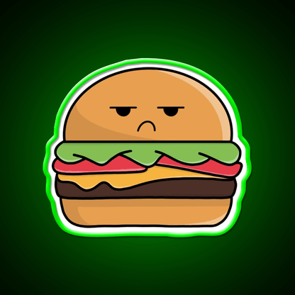 Angry Сheeseburger Fast Food Led Neon Sign For Burger Place Rgb Color - Shineneon