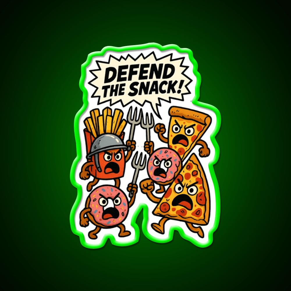 Angry Snack Pile Screaming For Survival Snack Food Led Neon Sign Rgb Color - Shineneon