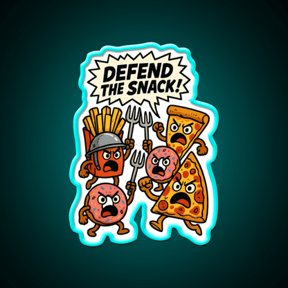 Angry Snack Pile Screaming For Survival Snack Food Led Neon Sign Rgb Color - Shineneon