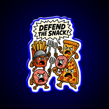 Angry Snack Pile Screaming For Survival Snack Food Led Neon Sign Rgb Color - Shineneon