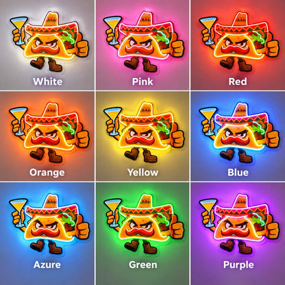 Angry Taco Character LED Neon Sign - Shineneon