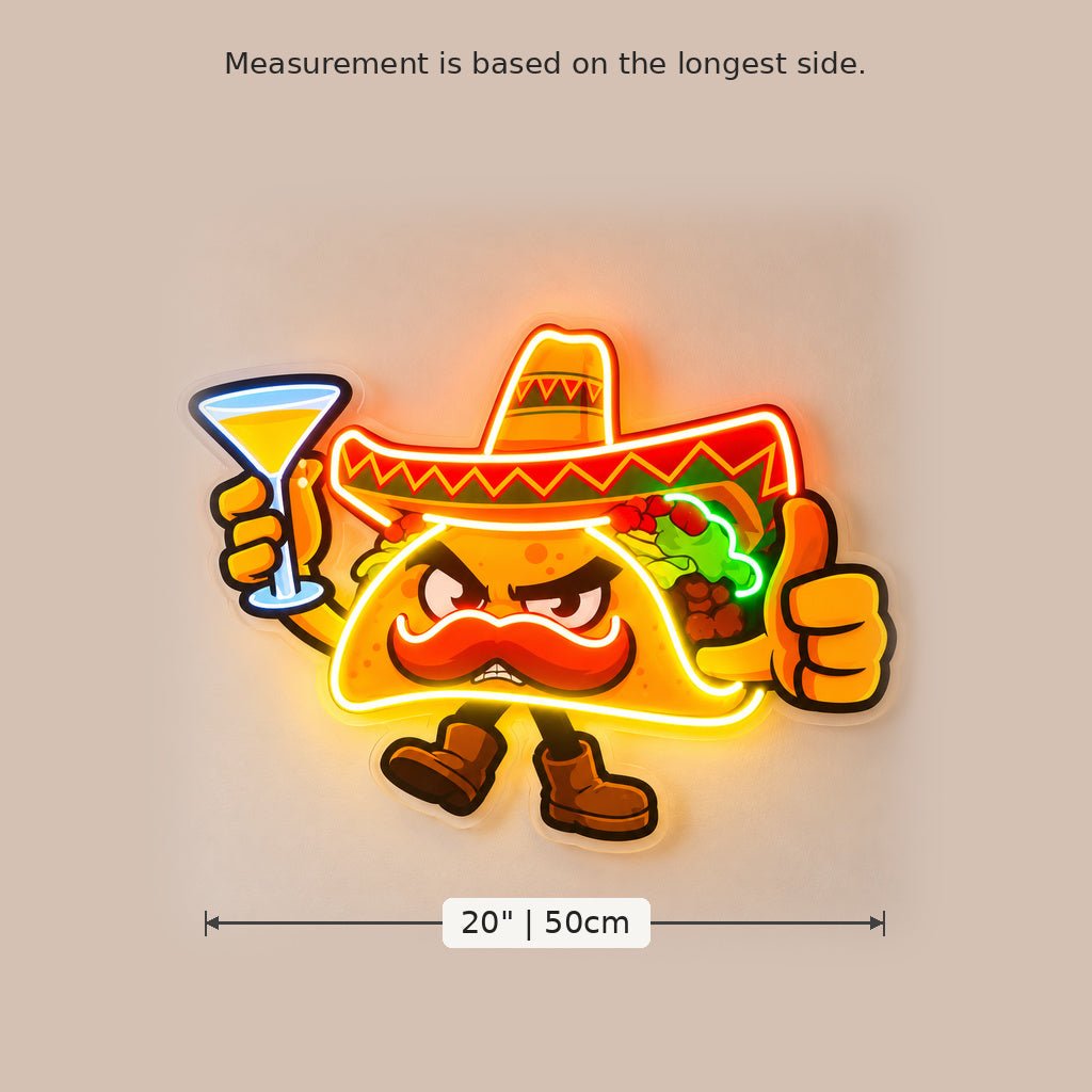 Angry Taco Character LED Neon Sign - Shineneon