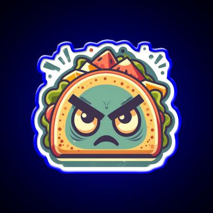 Angry Taco Retro Taco Led Neon Sign Mexican Food Sign Rgb Color - Shineneon