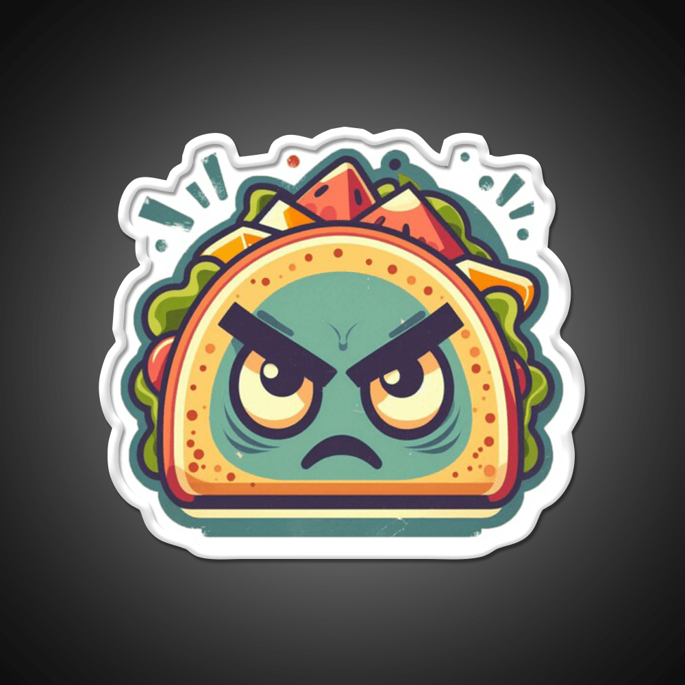 Angry Taco Retro Taco Led Neon Sign Mexican Food Sign Rgb Color - Shineneon