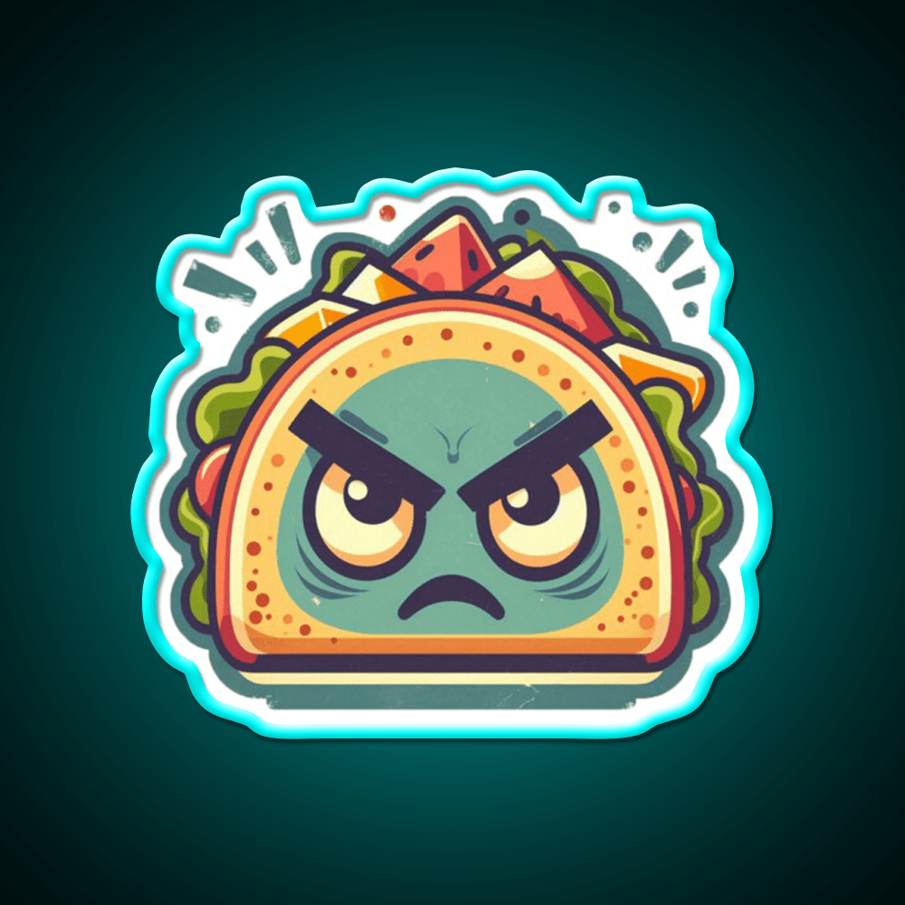 Angry Taco Retro Taco Led Neon Sign Mexican Food Sign Rgb Color - Shineneon