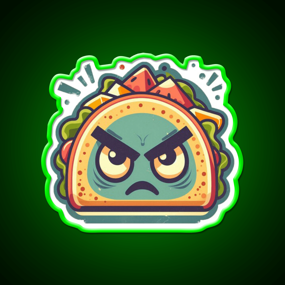 Angry Taco Retro Taco Led Neon Sign Mexican Food Sign Rgb Color - Shineneon