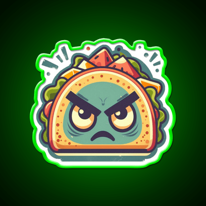 Angry Taco Retro Taco Led Neon Sign Mexican Food Sign Rgb Color - Shineneon