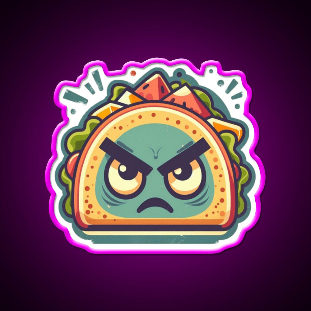 Angry Taco Retro Taco Led Neon Sign Mexican Food Sign Rgb Color - Shineneon