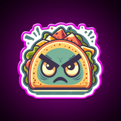 Angry Taco Retro Taco Led Neon Sign Mexican Food Sign Rgb Color - Shineneon