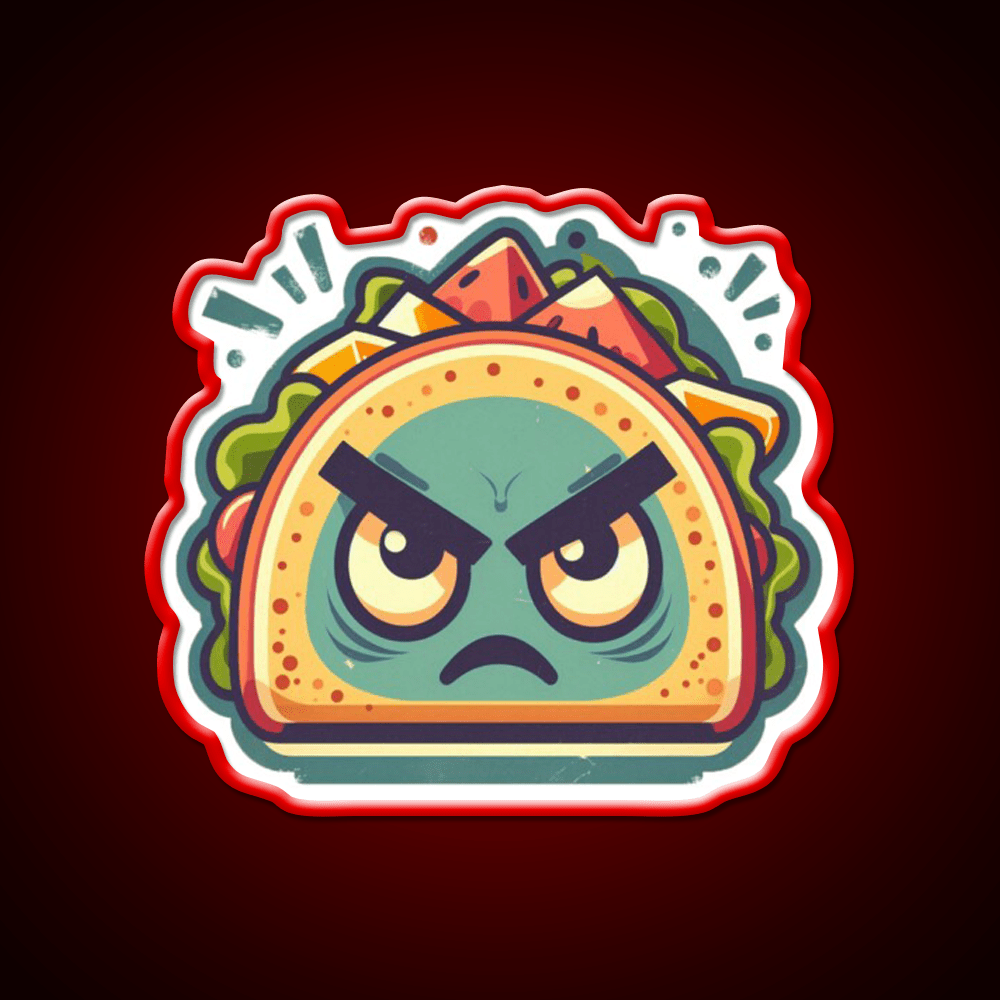 Angry Taco Retro Taco Led Neon Sign Mexican Food Sign Rgb Color - Shineneon