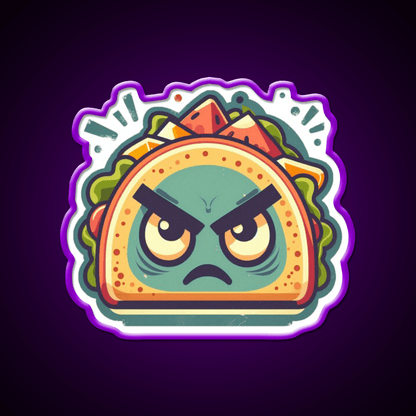 Angry Taco Retro Taco Led Neon Sign Mexican Food Sign Rgb Color - Shineneon