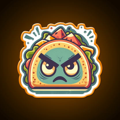 Angry Taco Retro Taco Led Neon Sign Mexican Food Sign Rgb Color - Shineneon