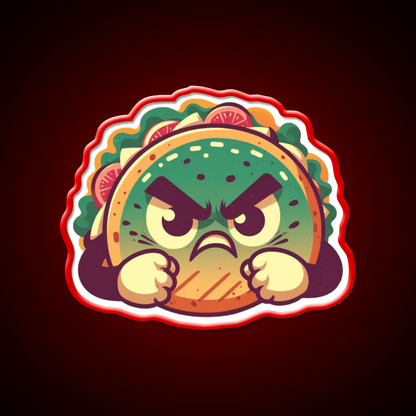 Angry Taco Retro V2 Taco Led Neon Sign Mexican Food Sign Rgb Color - Shineneon