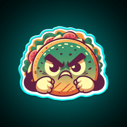 Angry Taco Retro V2 Taco Led Neon Sign Mexican Food Sign Rgb Color - Shineneon