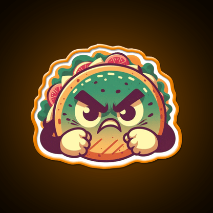 Angry Taco Retro V2 Taco Led Neon Sign Mexican Food Sign Rgb Color - Shineneon
