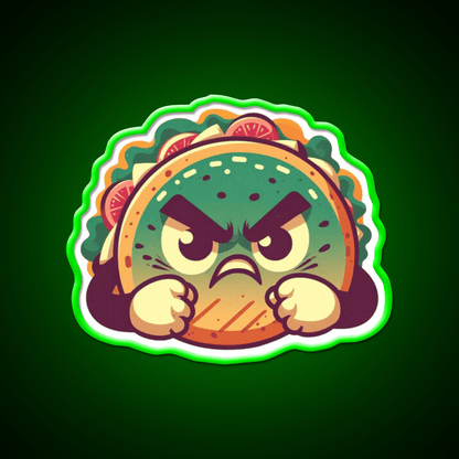 Angry Taco Retro V2 Taco Led Neon Sign Mexican Food Sign Rgb Color - Shineneon