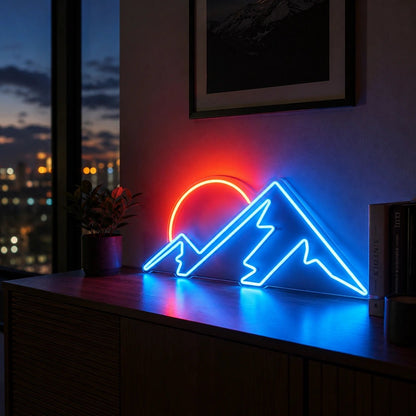 Angular Mountain Sunset LED Neon Sign - Shineneon