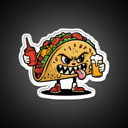 Animated Taco Character Taco Led Neon Sign Mexican Food Sign Rgb Color - Shineneon