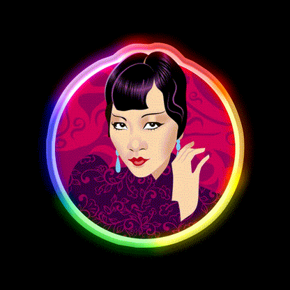 Anna May Wong Asian Cultural Led Neon Sign Rgb Color - LED neon sign close-up detail