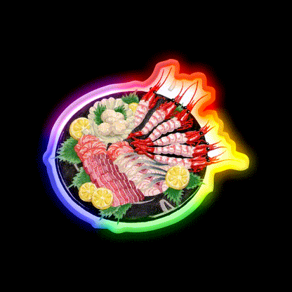 Annas Sashimi Platter When Marnie Was There Snack Food Led Neon Sign Rgb Color - LED neon sign close-up detail