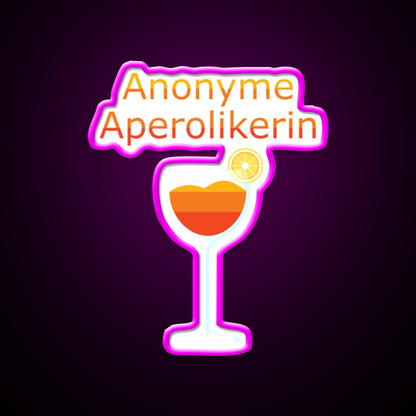 Anonymous Aperol Funny Party Cocktail Bar Decor Led Neon Sign Rgb Color - Neon sign mounted on wall in room
