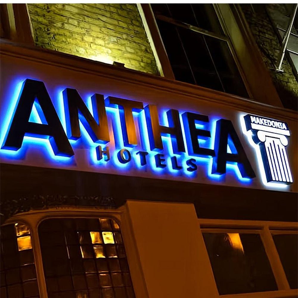 Anthea Hotels 3D Front And Back Lit Letters Metal Led Sign - Shineneon