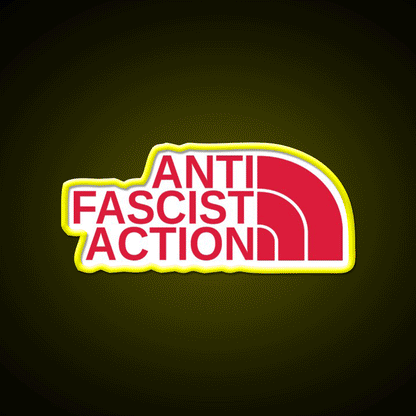 Anti Fascist Action Welcome Led Neon Sign Open Sign Rgb Color - Custom LED neon sign front view