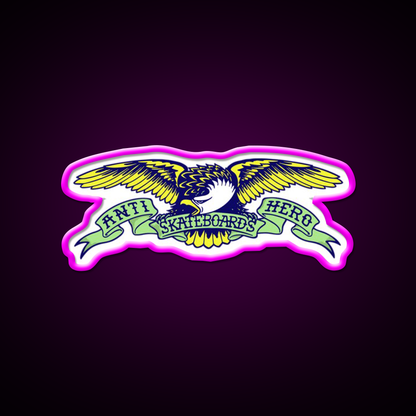 Anti Hero Eagle Beer Bar Decor Led Neon Sign Rgb Color - Neon sign mounted on wall in room
