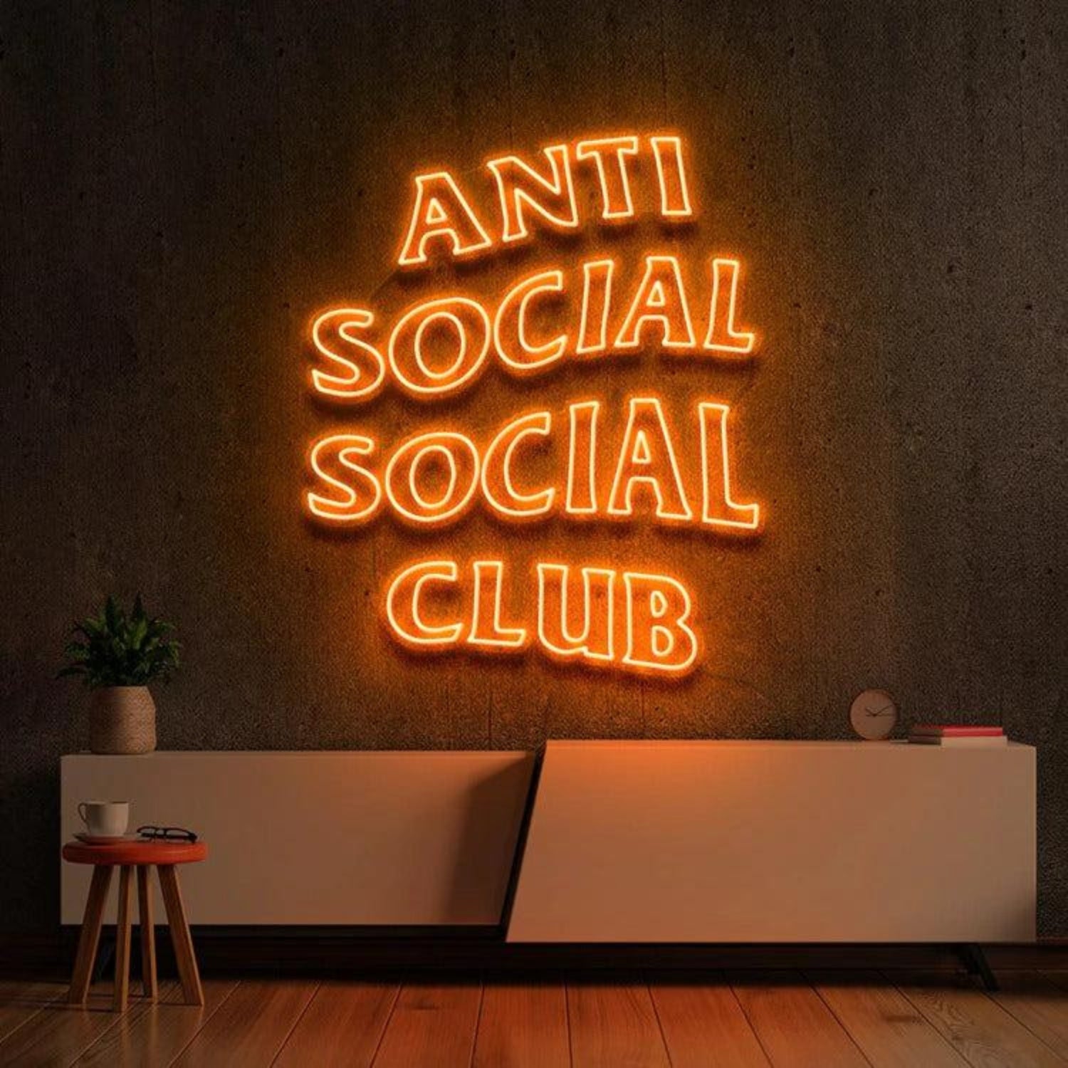 Anti Social Social Club Blue Led Neon Sign For Indoor Wall Decor | Shineneon