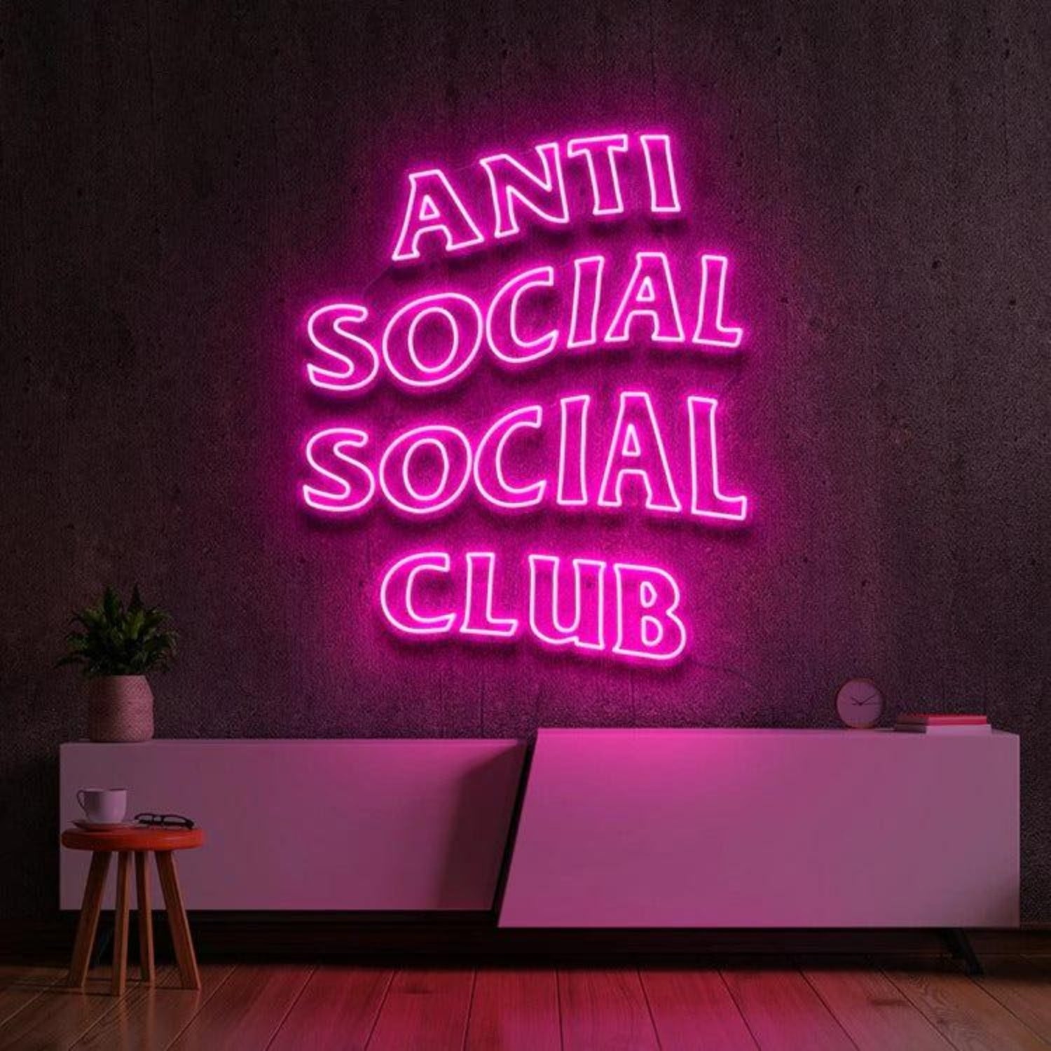 Anti Social Social Club Blue Led Neon Sign For Indoor Wall Decor | Shineneon