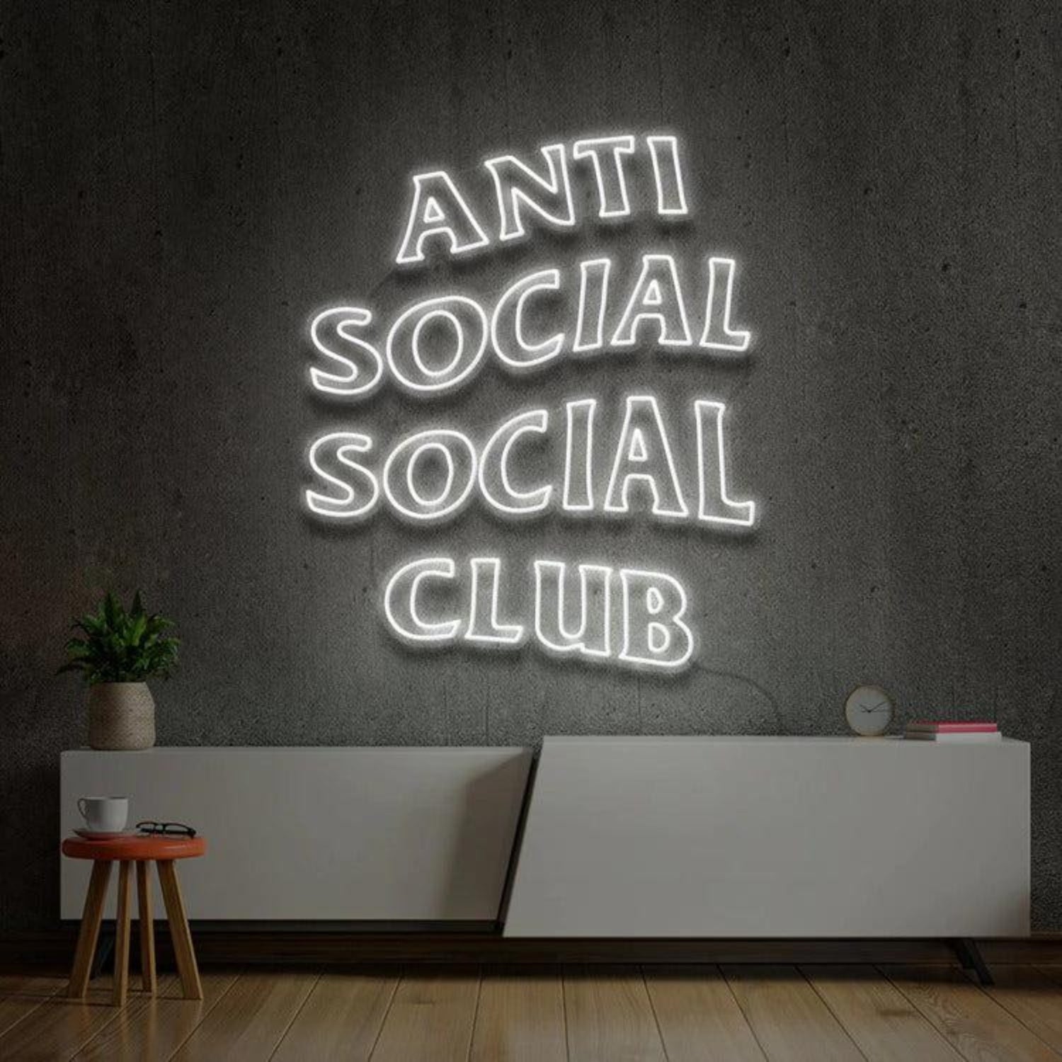 Anti Social Social Club Blue Led Neon Sign For Indoor Wall Decor | Shineneon