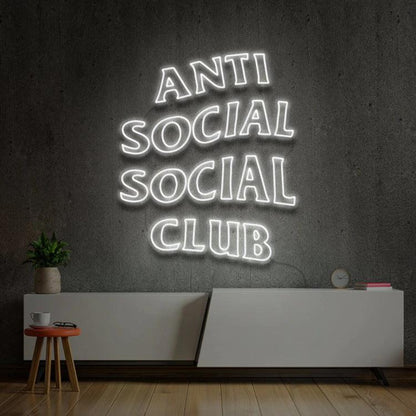 Anti Social Social Club Blue Led Neon Sign For Indoor Wall Decor | Shineneon
