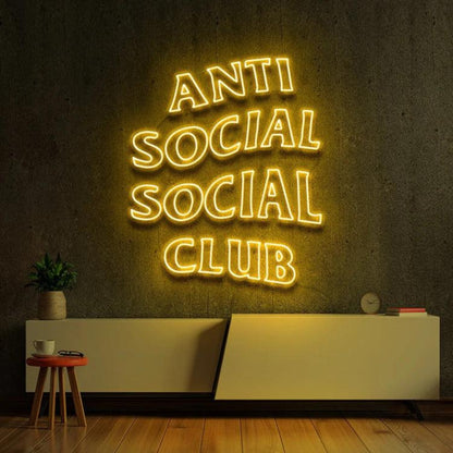 Anti Social Social Club Blue Led Neon Sign For Indoor Wall Decor | Shineneon