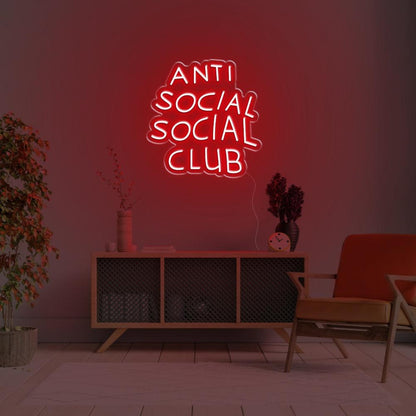 Anti Social Social Club Warm Orange-Yellow Led Neon Sign For Indoor Decor | Shineneon