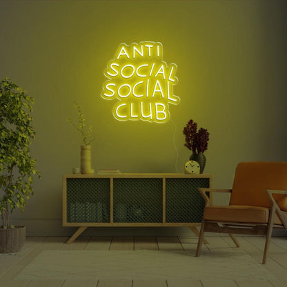 Anti Social Social Club Warm Orange-Yellow Led Neon Sign For Indoor Decor | Shineneon