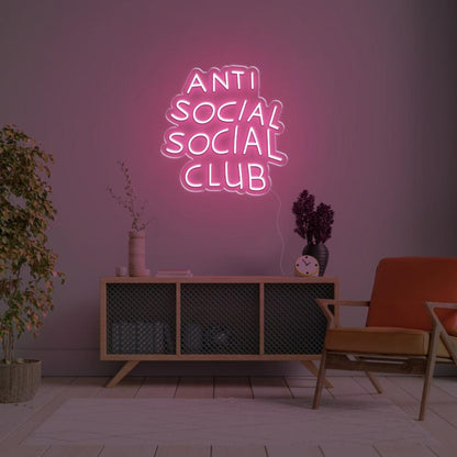 Anti Social Social Club Warm Orange-Yellow Led Neon Sign For Indoor Decor | Shineneon