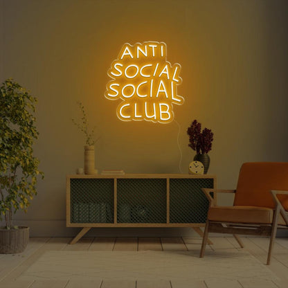 Anti Social Social Club Warm Orange-Yellow Led Neon Sign For Indoor Decor | Shineneon