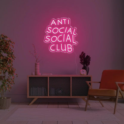 Anti Social Social Club Warm Orange-Yellow Led Neon Sign For Indoor Decor | Shineneon
