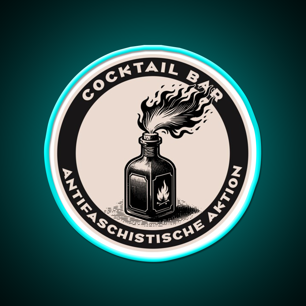 Antifa Cocktail Bar Cocktail Bar Decor Led Neon Sign Rgb Color - Size and dimension reference