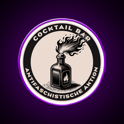 Antifa Cocktail Bar Cocktail Bar Decor Led Neon Sign Rgb Color - Shineneon