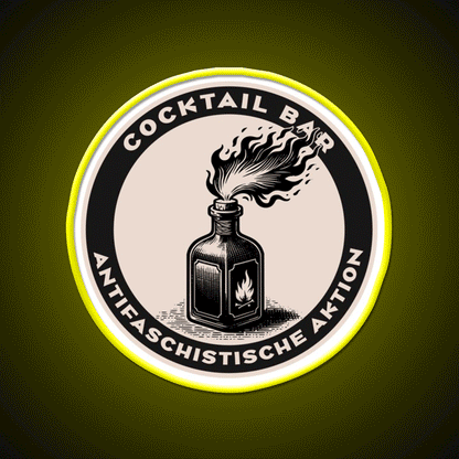 Antifa Cocktail Bar Cocktail Bar Decor Led Neon Sign Rgb Color - Custom LED neon sign front view